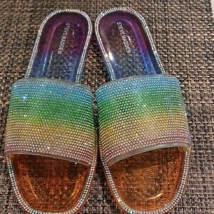 Steve Madden Multicolor Crystal Ombre Slide Sandals